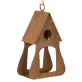 Floristik24 Deko-Vogelhaus zum Hängen aus Metall 17,5 cm Rostoptik mit Juteband
