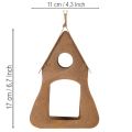 Deko-Vogelhaus zum Hängen aus Metall 17,5 cm Rostoptik mit Juteband | Floristik24.at