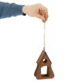 Deko-Vogelhaus zum Hängen aus Metall 17,5 cm Rostoptik mit Juteband | Floristik24.at