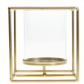 Deko Kerzenhalter Gold Metall Windlicht Glas 12×12×13cm