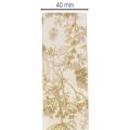 Geschenkband aus Polyester mit Pflanzenmotiven 40 mm x 20 m Creme Gold | Floristik24.at