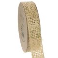 Floristik24 Dekoband Jute Grün Natur 25mm x 10m Juteband für Dekoration