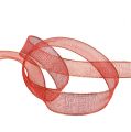 Dekoband mit Lurexstreifen Rot 25mm 20m | Floristik24.at