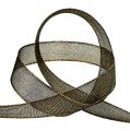 Dekoband mit Lurexstreifen Schwarz 25mm 20m | Floristik24.at