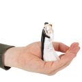 Dekofigur Hochzeitspaar 10,5cm aus Polyresin in Weiß und Schwarz | Floristik24.at