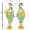 Dekofiguren Gärtner aus Polyresin 16,5×5,5 cm Grün Gelb 2-teilig | Floristik24.at