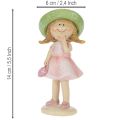 Dekofiguren aus Polyresin Mädchen mit grünem Hut und rosa Kleid 6,5x5,5x14,5cm 2 Stück | Floristik24.at