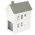 Floristik24 Dekohaus aus Metall in Hausform mit Fenstern und Schornstein, 22 cm, Weiß