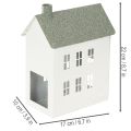 Dekohaus aus Metall in Hausform mit Fenstern und Schornstein, 22 cm, Weiß | Floristik24.at