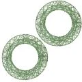 Floristik24 Grüner Drahtgeflechtkranz 19cm aus Metall für DIY-Dekorationen, 2 Stück