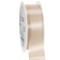 Floristik24 Dekoband Taft Champagner 40mm 50m Rolle für Dekoration