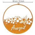 Dekoring Metall Ø38cm Rostoptik mit Blumen und Schriftzug „Auszeit“ | Floristik24.at