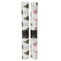 Dekostoff Weihnachten, 35 cm x 120 cm, Tannenbäume und Schleifen, 2 Rollen | Floristik24.at
