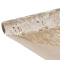 Tischband Dekostoff Polyester 120x35 cm Beige Creme mit Goldenen Schleifen | Floristik24.at
