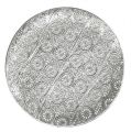 Floristik24 Dekoteller Silber mit Ornament Ø32cm