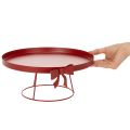 Dekotablett Set 2-teilig aus Metall Rot mit Schleife Ø 30 cm und 25 cm | Floristik24.at