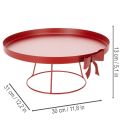 Dekotablett Set 2-teilig aus Metall Rot mit Schleife Ø 30 cm und 25 cm | Floristik24.at