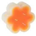 Floristik24 Dreidochtkerze Weiß Orange in Form einer Blüte Ø11,5cm H4cm