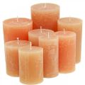 Floristik24 Durchgefärbte Kerzen Orange Peach Verschiedene Größen