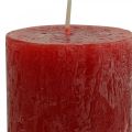 Floristik24 Durchgefärbte Kerzen Rot Rustic Selbstlöschend 110×60mm 4St