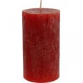Floristik24 Durchgefärbte Kerzen Rot Rustic Selbstlöschend 110×60mm 4St
