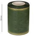 Kranzband Dunkelgrün Moiré Taftband 125mm mit Gold-Perlkante für Dekorationen und Kränze | Floristik24.at