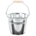 Floristik24 Eimer aus Zink Ø14cm H12cm Set mit 6 Stück glänzend