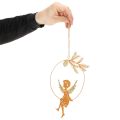 Engel Deko Hängering Metall Rost-optik mit Zapfen und Glitzerflügeln 23,5x16,5cm 3 Stück | Floristik24.at