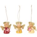 Floristik24 Deko-Anhänger Engel aus Holz mit Stern zum Aufhängen 5 cm, 9er-Set, bunt