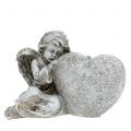 Floristik24 Engel mit Herz Grau 11,5cm × 9cm × 6,5cm 2St