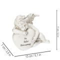 Engel-Figuren aus Polyresin mit Herz und Inschrift 13cm Grau 2er-Set | Floristik24.at