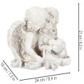 Engel-Dekoration Kinderengel-Paar mit Herz 24 cm creme-grau | Floristik24.at