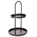 Floristik24 Runde Metall-Etagere 2-stöckig Schwarz 58 cm für Dekoration