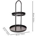 Runde Metall-Etagere 2-stöckig Schwarz 58 cm für Dekoration | Floristik24.at