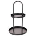 Runde Metall-Etagere 2-stöckig Schwarz 58 cm für Dekoration | Floristik24.at