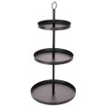 Floristik24 Etagere dreistöckig Metall Schwarz Rund 61 cm für Tischdekoration