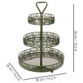 Metall-Etagere mit drei Etagen und Tannenmuster, rund, 49 cm, Grün | Floristik24.at