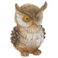 Floristik24 Eulenfigur sitzend Polyresin 11cm braun-weiß Dekoration