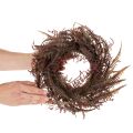 Künstlicher Herbstkranz mit Farnzweigen 35 cm Bordeauxrot | Floristik24.at