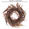 Künstlicher Herbstkranz mit Farnzweigen 35 cm Bordeauxrot | Floristik24.at