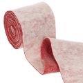 Filzband aus 100 % Wolle, zweifarbig Weiß/Rot, 15 cm x 5 m, als Topfband | Floristik24.at