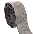 Floristik24 Filzband aus 100 % Wolle, 7,5 cm breit, 5 m, Grau-Schwarz für Floristik und Dekoration