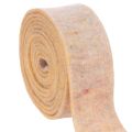 Floristik24 Wollfilz-Topfband aus 100 % Wolle, zweifarbig Orange und Mehrfarbig, 7,5 cm breit, 5 m lang