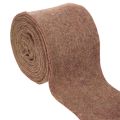 Floristik24 Wollfilzband zweifarbig, 15 cm x 5 m, Lila/Hellbraun, für Blumentöpfe
