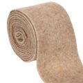Floristik24 Wollfilzband aus 100 % Wolle, 15 cm x 5 m, zweifarbig Braun und Weiß