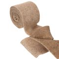 Wollfilzband aus 100 % Wolle, 15 cm x 5 m, zweifarbig Braun und Weiß | Floristik24.at