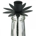 Floristik24 Kerzenhalter für Flasche Schwarz Glas, Metall Ø6,5cm H25,5cm