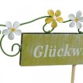 Floristik24 Floraler Dekostecker für verschiedene Anlässe, Holzschild mit Aufschrift, Blumenstecker 6St