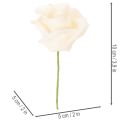 Künstliche Rose cremefarben 10 cm mit Drahtstiel 100 Stück | Floristik24.at