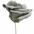 Floristik24 Foam-Rose Ø6cm Grau 27St